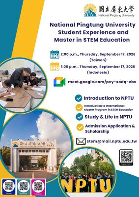 【活動】115/9/17(四) Student Experience and Master in STEM Education (印尼場)Image